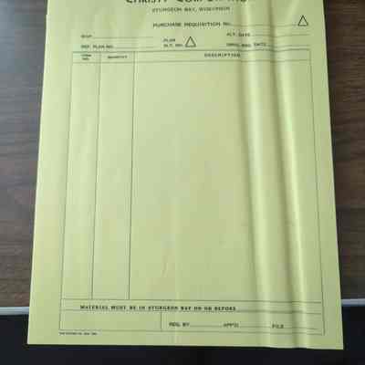 Christy Corp Purchase Requisition Forms