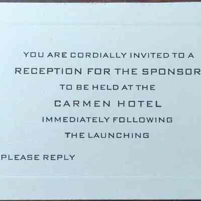 Invitation to Reception for the Sponsor