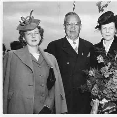 Christening of YW-127 with L.R. Sandford and wife