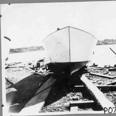 Vessel on wooden planks