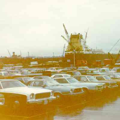Construction of American Republic at Bay Shipbuilding 1981