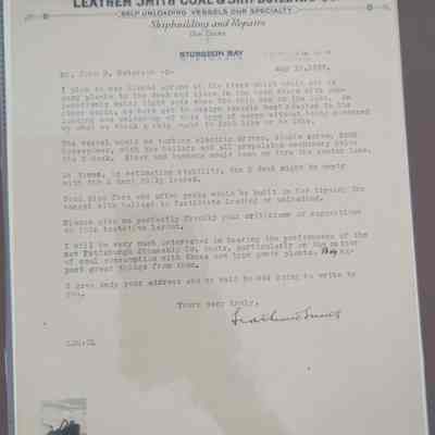Leathem Smith Coal and Shipbuilding Co. Letter