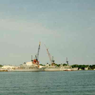 USS Sentry, USS Devastator, and USS Guardian being built at PBI 1989