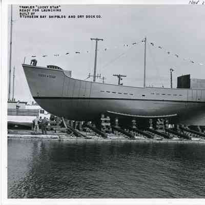 Lucky Star pre-launch at Sturgeon Bay Shipbuilding and Dry Dock Company November 19, 1945