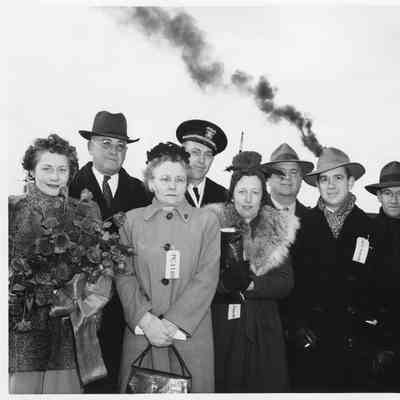 Nine people at christening of PC-1180