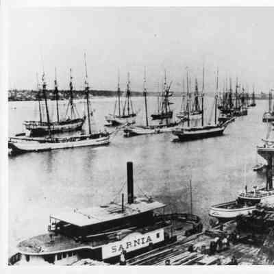 Sarnia and Tawas docked 1879
