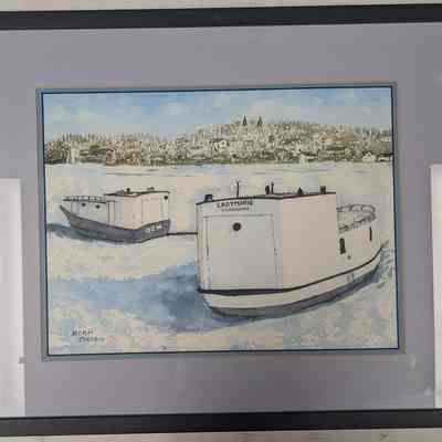 Lay Mary and Gem Fishing Tug Framed Painting