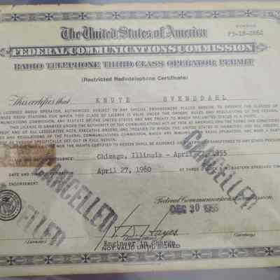 Radio Telephone Third Class Operators Permit