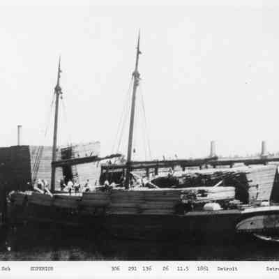 Schooner Superior loaded with lumber docked