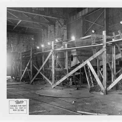 Joseph Medill frame under construction at Christy Corp May 20, 1949