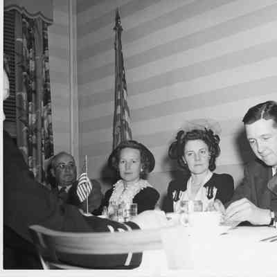 L.D. Smith and Alva Smith at dining table