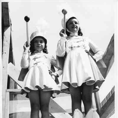Two young majorettes from Leathem D. Smith employees band