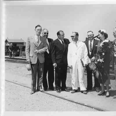 Bernard Lienau talking to Senator Joseph McCarthy