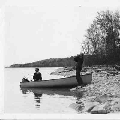 Motorboat on shore at Potawatomie State Park