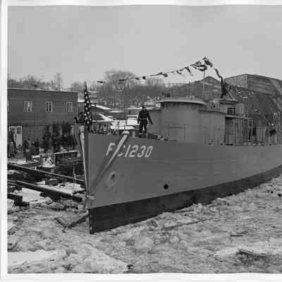 PC-1230 in ice-filled water post-launch