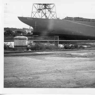 Stern half of cargo vessel