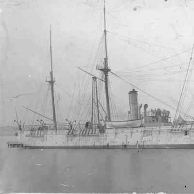 Unidentified three masted vessel postcard