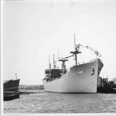 K-216 Traverse post-launching at Leathem D. Smith Shipbuilding Co.