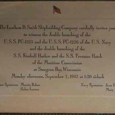 Leathem D. Smith Shipbuilidng Invitation