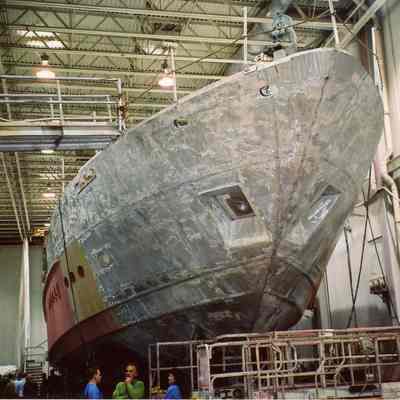 Yacht being constructed at Palmer Johnson 2006