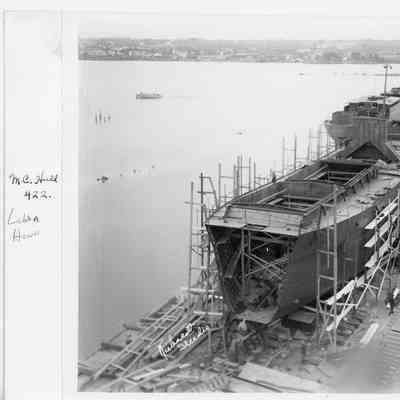 Laban Howes under construction at Leathem D. Smith Shipbuilding co. November 24, 1942