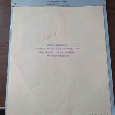 Christy corporation balance sheet 1967