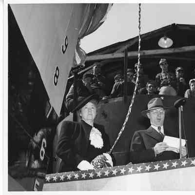 Mrs. William E. Wagener Holding PC-1177 christening bottle
