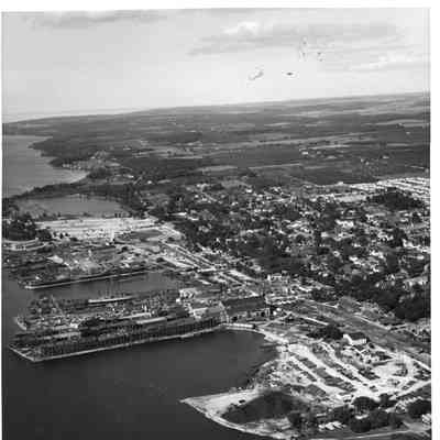 Aerial view of Leathem D. Smith Shipbuilding Co.