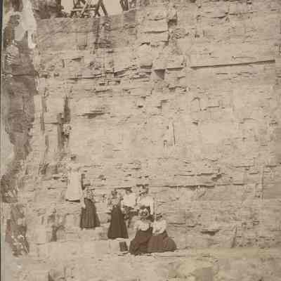 People posing at quarry