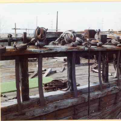 Alvin Clark detail of starboard foremast chain plates 1994
