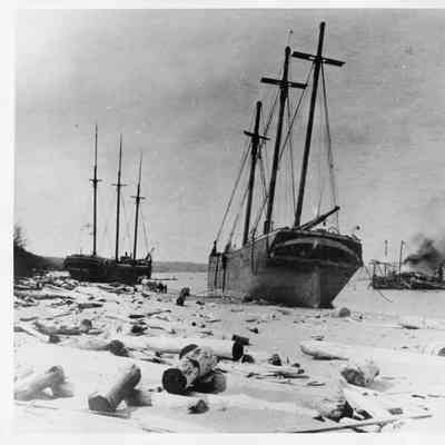 Moonlight and Henry A. Kent beached