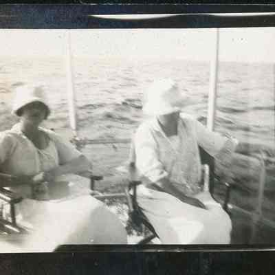 Mama and Marie Enchelmayer on the Oweenee 1924