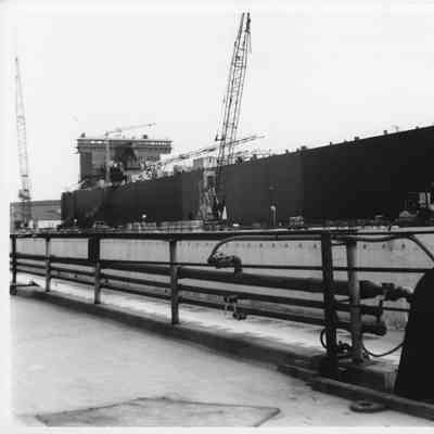 Belle River under construction at Bay Shipbuilding 1977