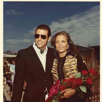 Two people at launch of Wa Wa Loo April 21, 1972