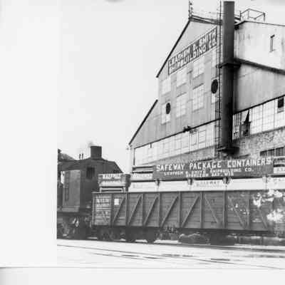 railroad car loaded with Safeway containers