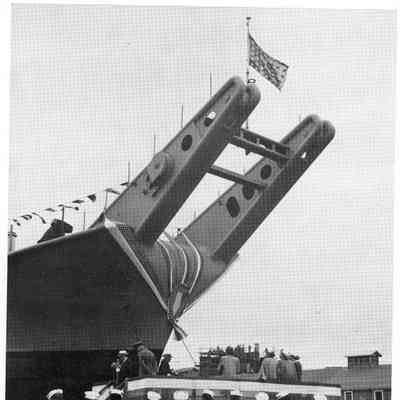Bow of net tender during christening