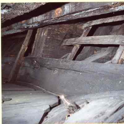 Alvin Clark detail of transom construction looking to starboard