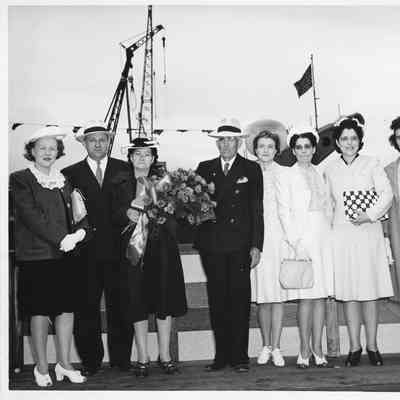 Launching personnel at launching of AN-37-passaic June 9, 19441944