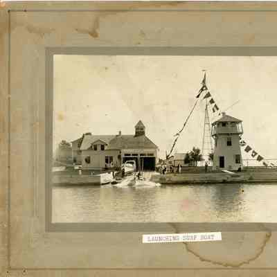 Launching of surfboard at Sturgeon Bay Canal Station 1919