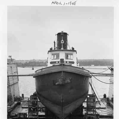 Reiss Tug in floating drydock April 1, 1948