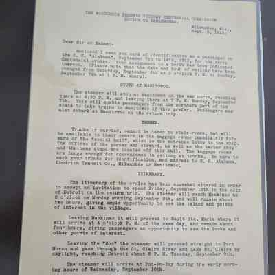 Goodrich Steamship Line notice to passengers 1913