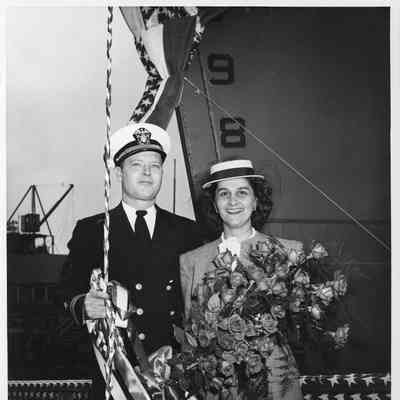 Mrs. Robert E. Lee at christening of YW-125
