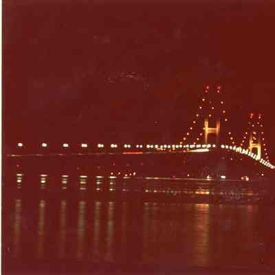 Unidentified bridge at night