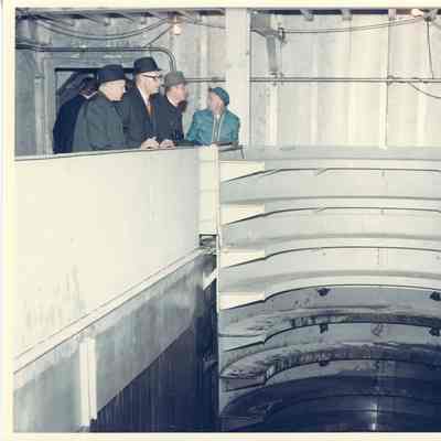 People touring the interior of the Alcoa Seaprobe