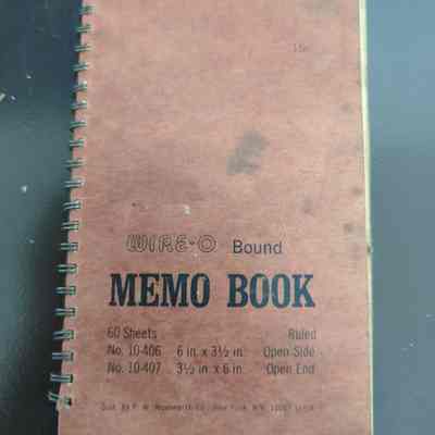 Memo book etc. fish catches