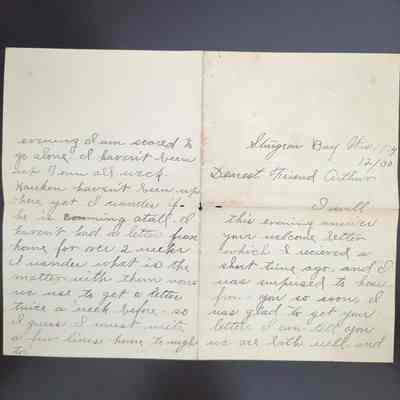 To Arthur Weborg from Lena T. dated December 30, 1904