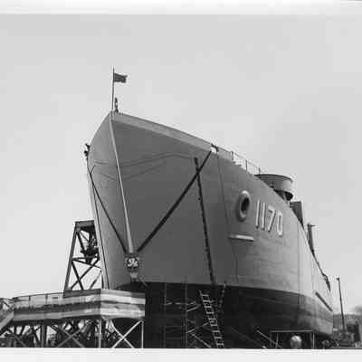 Bow of LST-1170, May 22, 1954