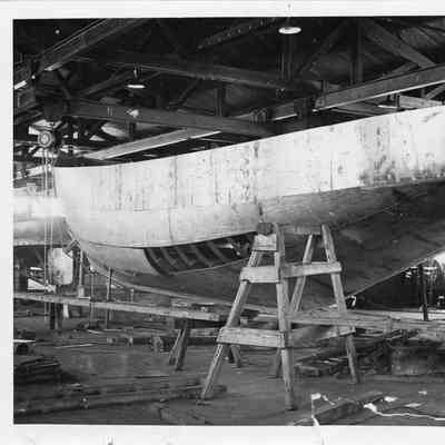 45' tug for US Army unfinished hull in building at SBSB&DD Co. 1942-1944