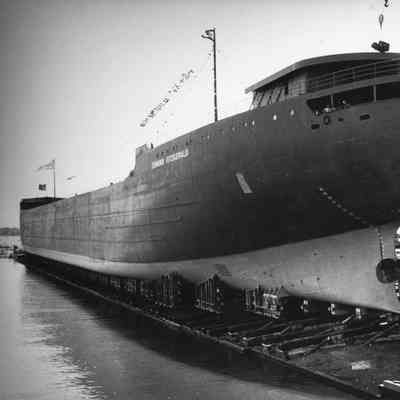 Edmund Fitzgerald view of side before launch 1958
