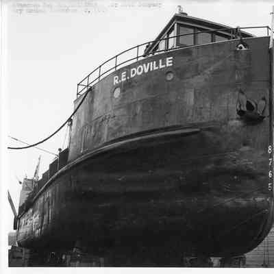 R.E. Doville in dyr dock November 10, 1945
